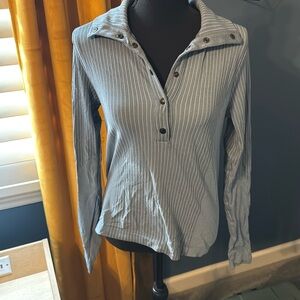 Athleta Pinstripe 3/4 Top